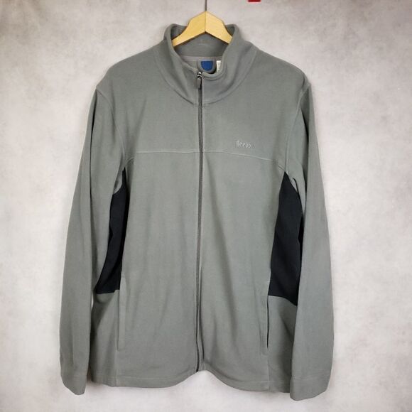 Reebok men's gray long sleeve zip up fleece jacket - Picture 1 of 4